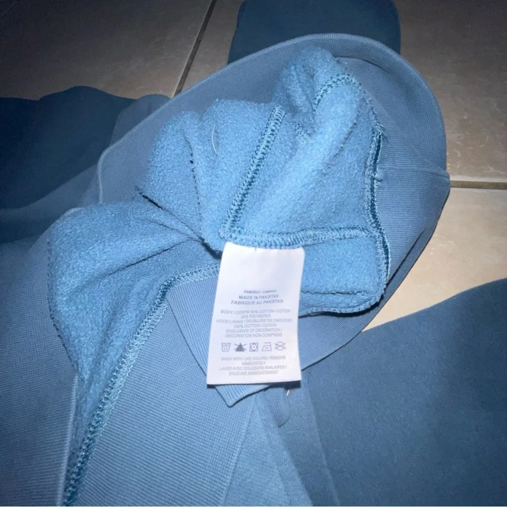 Nike Sweatshirt Hoodie Men's L Sportswear Club Fleece Aqua Blue Drawstring - Picture 7 of 9